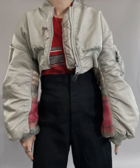 【RE;CIRCLE】 RE Short MA-1 Blanket Docking Jacket Gray / 221208-003