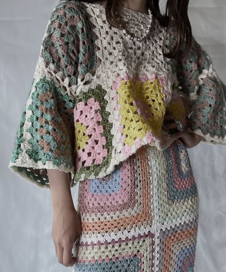 【RE;CIRCLE】 RE Granny Knit Top⑧/211014-021