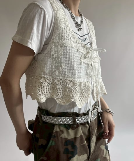 【RE;CIRCLE】RE Crochet Short Vest / 250515-007