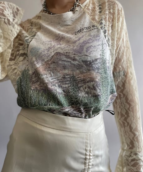 【USED】 Lace Patterned top /241006-023
