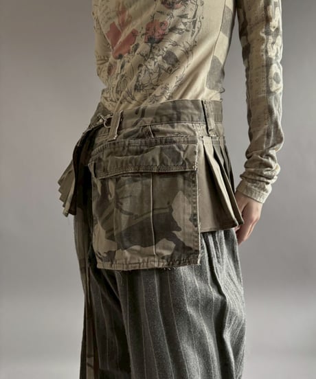 【RE;CIRCLE】 RE  Military Camouflage Wrap Skirt / 260226-005