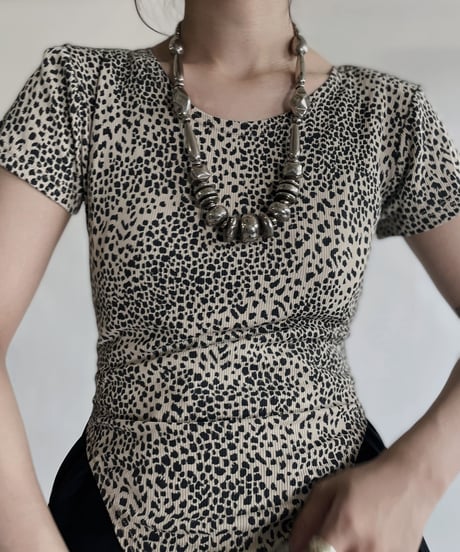 【USED】 Short Sleeved Leopard Leotard / 220604-030
