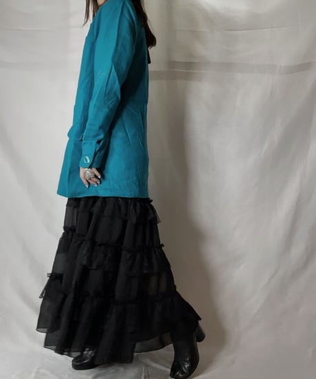 【USED】  Shiny Poly L/S Top/211014-044