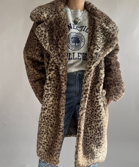 【USED】 Leopard Patterned Fake Fur Jacket /241221-007
