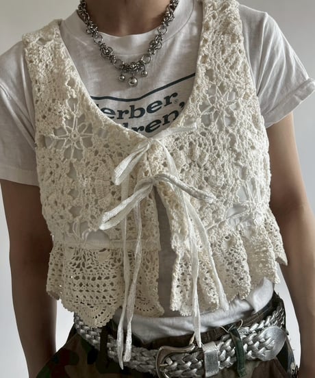 【RE;CIRCLE】RE Crochet Short Vest / 250515-006