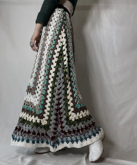 【RE;CIRCLE】 RE Granny Knit Long Skirt③/211014-023