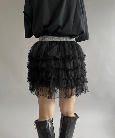 【USED 】Tiered Sheer Mini Skirt/ 240622-007