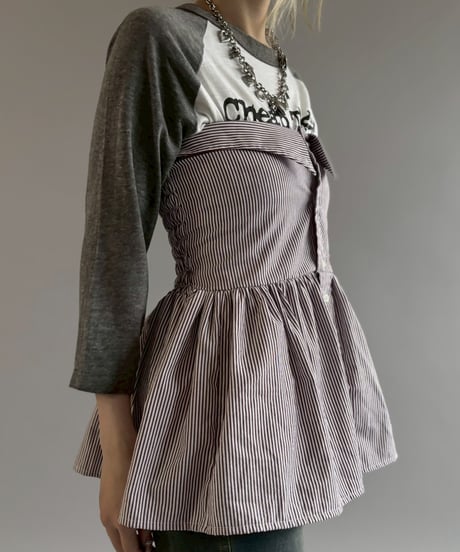 【RE;CIRCLE】  RE Stripe Shirt Mini One-Piece / 260611-009