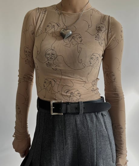 【USED】 MICAS Pattern Sheer Top/250118-024