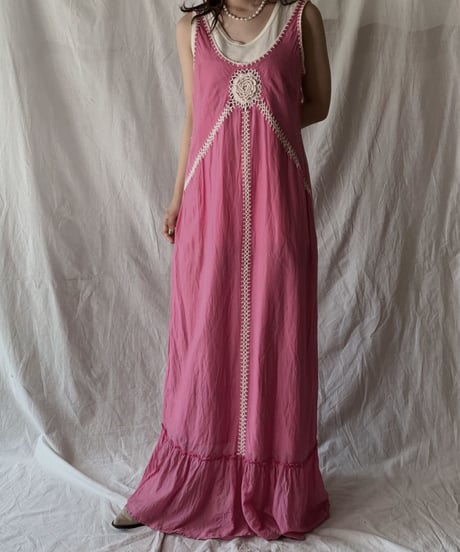 【USED】 White Cotton Camisole Dress①/210421-006