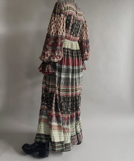 【RE;CIRCLE】 RE Indian Cotton Balloon Sleeved One-piece / 220901-002