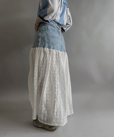 【RE;CIRCLE】 RE Denim Lace Switching Skirt / 240509-014