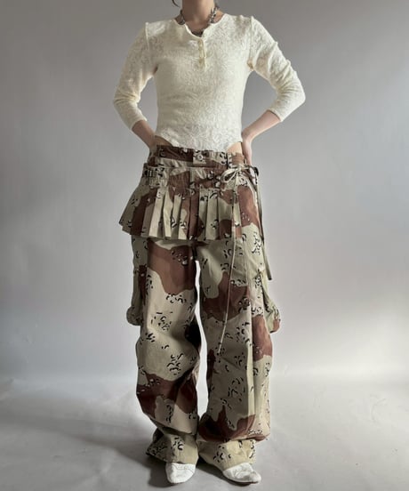 【3月中旬頃発送 / RE;CIRCLE】 RE  Military Camouflage Wrap Skirt / 260226-015