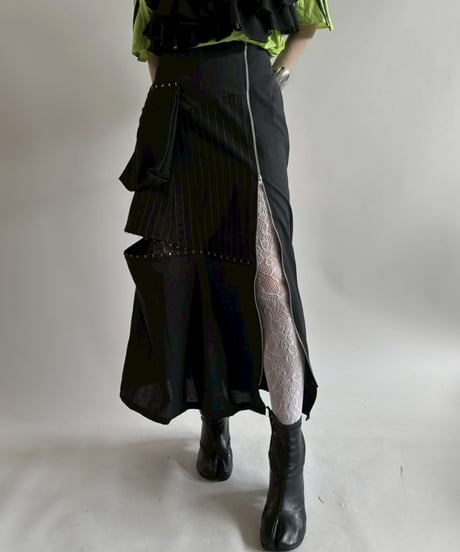 【RE;CIRCLE】 RE Suit Asymmetry Long Skirt/ 250717-010