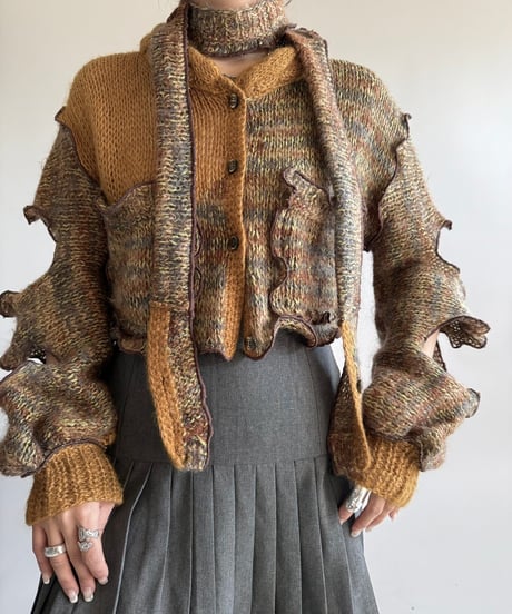 【RE;CIRCLE】 RE Mellow Knit Cardigan + Muffler  /  250123-004