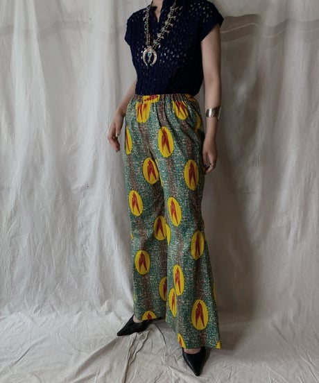 【RE;CIRCLE】 RE African Batik Flare Pants①/210428-012