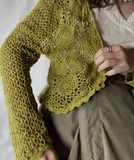 【USED】   Crochet Knit L/S Top③/210921-039