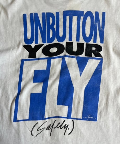 【USED】 Made in USA  80's Hanes UNBUTTON YOUR FLY T-Shirt /240720-023