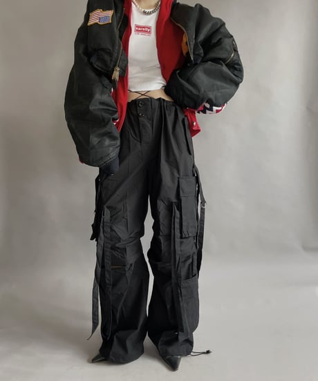 【USED】 Poly Zip-up Line Top Red / 230128-005