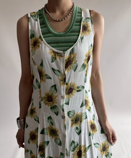 【USED】 Flower Pattern Camisole One-Piece / 250726-011