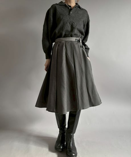 【RE;CIRCLE】 RE Suit Pleats Wrap Skirt/ 260108-009