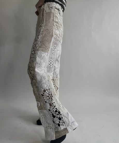 【RE;CIRCLE】 RE Crochet Patchwork Pants / 220623-028