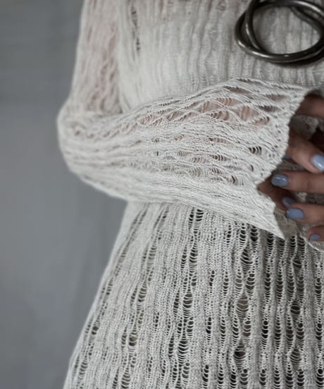 【USED】  Crochet Knit L/S Top ⑤/211014-039