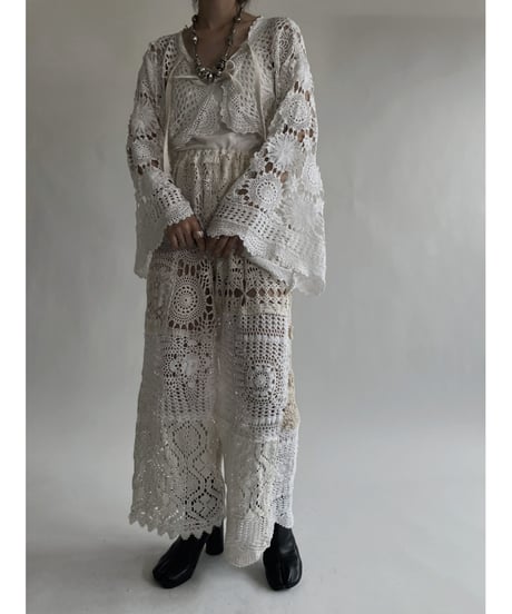 【RE;CIRCLE】 RE Crochet Lace Flare Sleeves Bolero / 220526-030