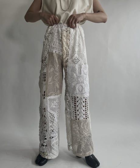 【RE;CIRCLE】 RE Crochet Patchwork Pants / 220623-026