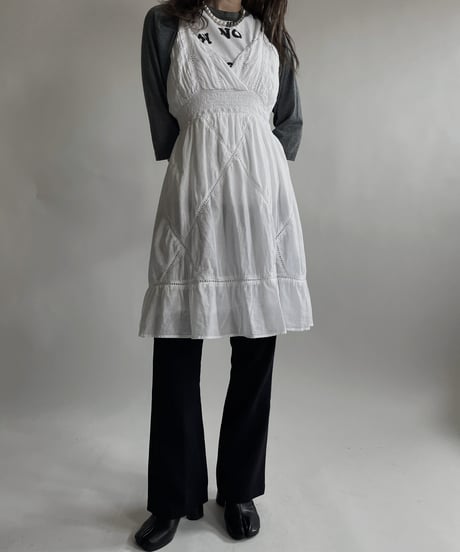 【USED】 White Cotton Camisole One-piece / 220423-045