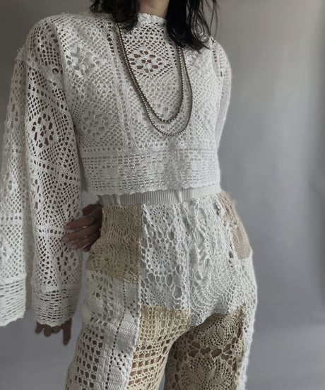 【RE;CIRCLE】 RE Crochet Lace Top / 230504-012
