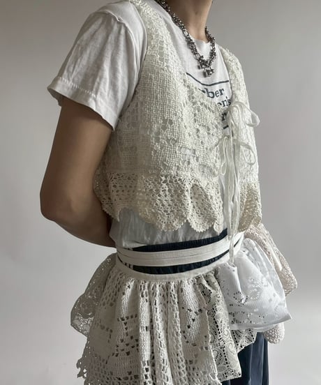 【RE;CIRCLE】RE Crochet Short Vest / 250515-001