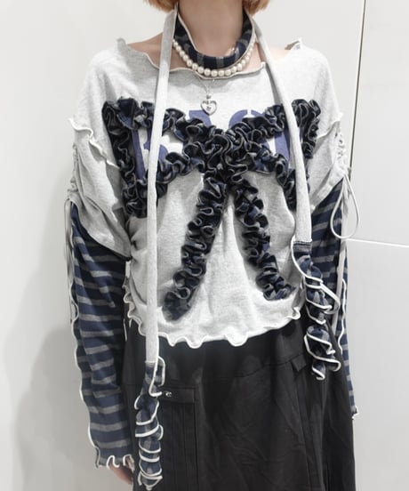 【RE;CIRCLE】 RE Mellow L/S Ribbon Top + Tie  / 250529-015