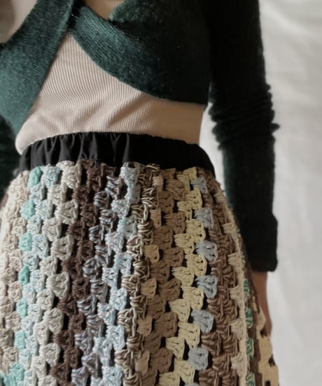 【RE;CIRCLE】 RE Granny Knit Long Skirt③/211014-023