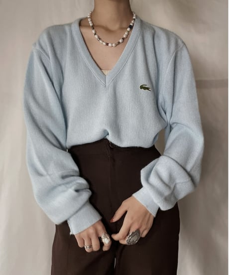 【USED】   LACOSTE Knit Top②/211126-008