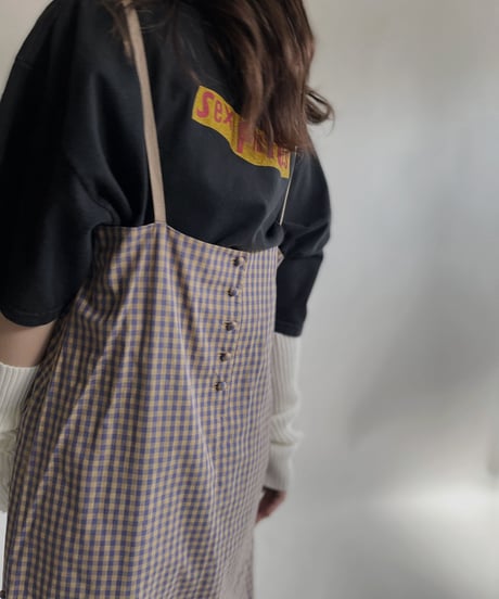 【USED】 Gingham Check Camisole One-piece / 220409-021