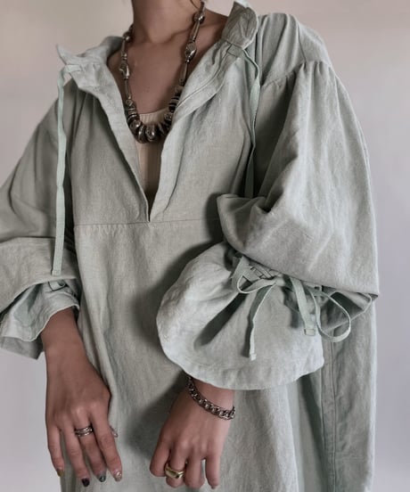 【RE;CIRCLE】RE Dyed French Mattress Cover One-piece -Aqua Green- / 220512-008