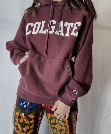 【USED】  Champion Reverse Weave Hoodie COLGATE/210902-024