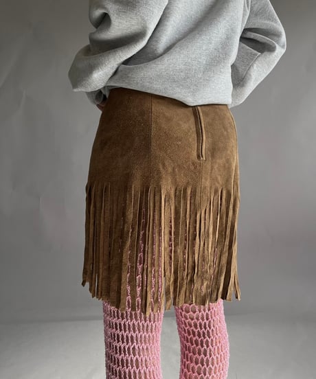 【USED】 Suede Fringe Skirt / 241214-013