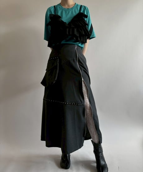 【RE;CIRCLE】 RE Suit Asymmetry Long Skirt/ 250717-014