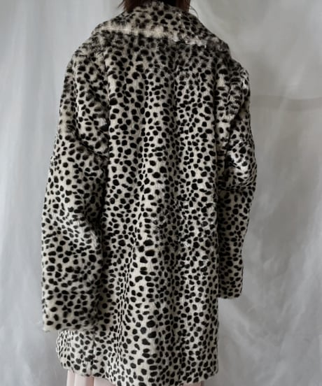 【USED】     Leopard Patterned Fur Coat/211202-023