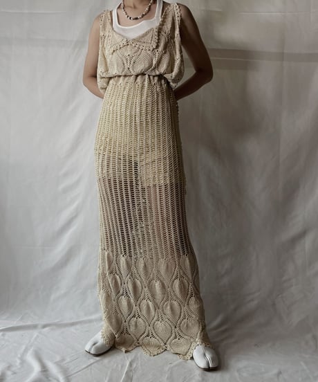 【RE;CIRCLE】  RE Crochet Lace N/S One-piece/20210819-042