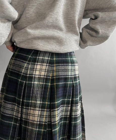 【USED】  Check Patterned Wool Skirt / 241130-020