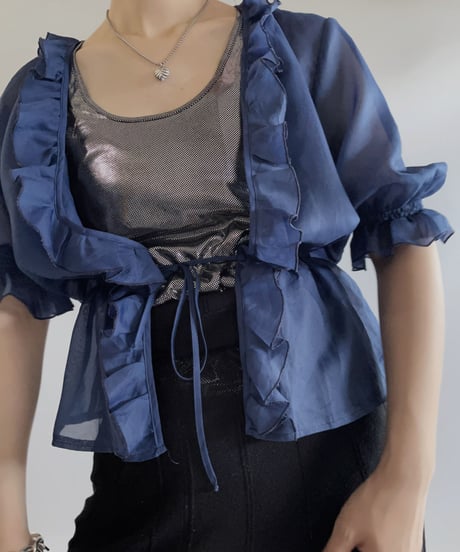【USED】 Puff Sleeve L/S Sheer Shirt/230819-022