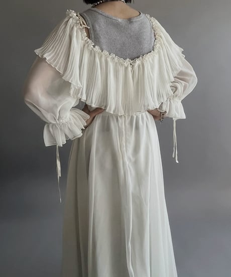 【Mashup Products】 Silk Screen Sheer Long  One-Piece /  240217-003