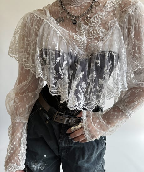 【USED】 Lace Pattern L/S Top  /250322-034