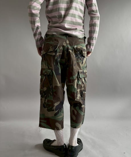 【USED】 Military Camouflage Cut Off Paint Pants /260226-007