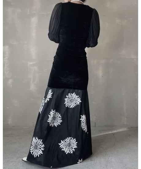 【USED】  See-through Sleeve Velor Top/220220-008