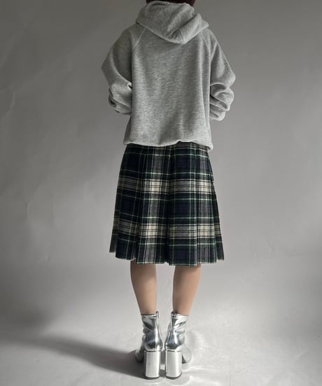 【USED】  Check Patterned Wool Skirt / 241130-020