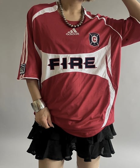 【USED】 adidas CHICAGO FIRE Soccer Shirt /240706-014